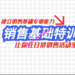 销售基础训练课，建立销售基础专业能力，让你在日常销售活动里游刃