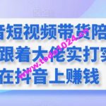 抖音短视频带货陪跑营，跟着大佬实打实的在抖音上赚钱