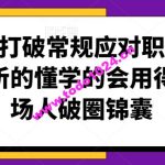 学会打破常规应对职场难题，听的懂学的会用得上职场人破圏锦囊