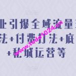 2024美业引爆全域流量玩法，素材打法 付费打法 底层逻辑 私城运营等