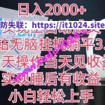 日入2000+，实现全自动成交，B站无脑挂机躺平3.0，当天操作当天见收益，实现睡后有收益【揭秘】