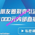 分享一条朋友圈裂变引流自动成交2小时1000元内部直播课【揭秘】