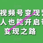 微信视频号变现营，普通人也能开启带货变现之路