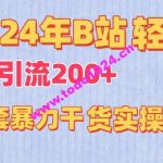 2024年B站轻松日引流200+的全套      干货实操教程【揭秘】