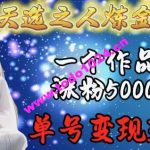 天选之人炼金项目，一个作品涨粉5000+，单号变现3.6w【揭秘】