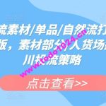 千川投流素材/单品/自然流打法实操课内训版，素材部分/人货场搭建/千川投流策略