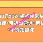 价值4980元2024短视频带货教程，带贷剪辑课+带货运营课+带货直播课+带货拍摄课