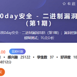 系统0day安全 – 二进制漏洞攻防（第1期）