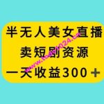 半无人美女直播，卖短剧资源，一天收益300+【揭秘】