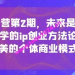 超级个体IP营第2期，未来是超级个体时代，一套科学的ip创业方法论，打造小而美的个体商业模式