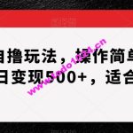 快手自撸玩法，操作简单，熟练单日变现500+，适合小白【揭秘】