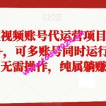 抖快微短视频账号代运营项目，单号月入2000+，可多账号同时运行，0成本无需操作，纯属躺赚【揭秘】