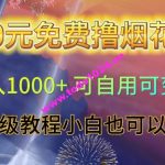 0元免费撸烟花日入1000+可自用可变现保姆级教程小白也可以操作【仅揭秘】