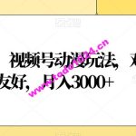 蓝海项目，视频号动漫玩法，对新人友好，月入3000+【揭秘】