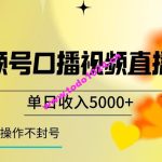 视频号囗播视频直播玩法，单日收入5000+，批量操作不封号【揭秘】