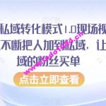 抖音引流私域转化模式1.0现场视频，从抖音源源不断把人加到私域，让加到私域的粉丝买单