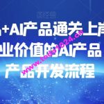 数据产品+AI产品通关上岸，创建能带来商业价值的AI产品，学习AI产品开发流程