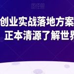 超硬核创业实战落地方案（完整版）正本清源了解世界本质