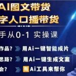 Ai图文带货+数字人口播带货，从0~1实操体系课