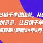 拼多多日销千单训练营，从0开始带你做好拼多多，让日销千单可以快速复制