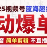 2025视频号蓝海超级暴利自动爆单术1.0 ，小白褔音 简单剪辑 不直播 不挂车