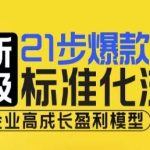 21步爆款必爆标准化流程，全新升级，打造企业高成长盈利模型