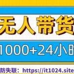 淘宝无人带货挂JI24小时跑，日入1k，实现躺挣收益