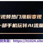 AI短视频热门涨粉变现课，AI数字人制作短视频超级变现实操课，一部手机玩转短视频变现